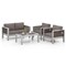 Costway 4 PCS Aluminum Patio Furniture Set with Thick Cushions & Tempered Glass Tabletop
